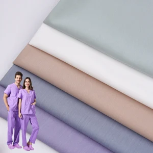 Polyester-Rayon-Spandex-Twill-Anti-Microbial-4-Way-Stretch-Hospital-Scrubs-Uniform-Fabric-for-Nursing-Uniform-Water-Resistance-Antibacterial-Lab-Coat-Fabric